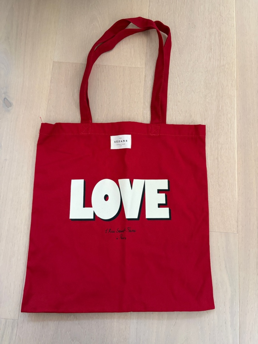 Sézane LOVE' Canvas Tote Bag